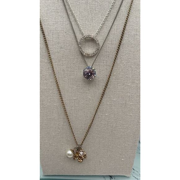 Aero Jewelry - Lot Of 3 Dainty Little Bling Necklaces 1 Is An Aero Necklace